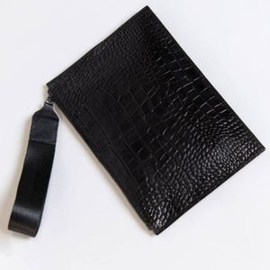 Black Leather Clutch
